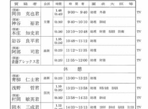 ７時間コースで予算審議（NHK中継あり）